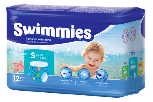 Детские трусики для плавания Swimmies Small (7-13 кг), 12 шт.