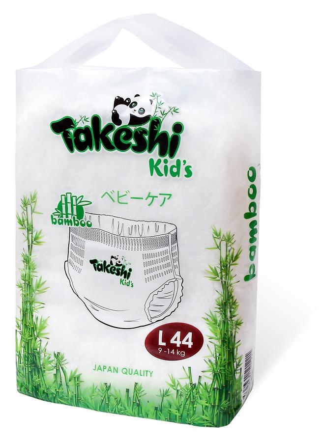 Подгузники-трусики для детей бамбуковые Takeshi Kid's L (9-14 кг) 44 шт