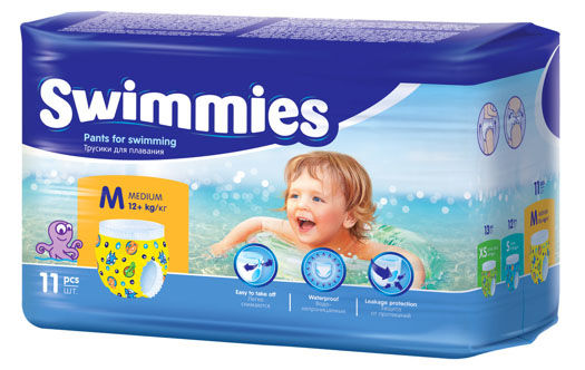 Детские трусики для плавания Swimmies Medium (12+ кг), 11 шт.	