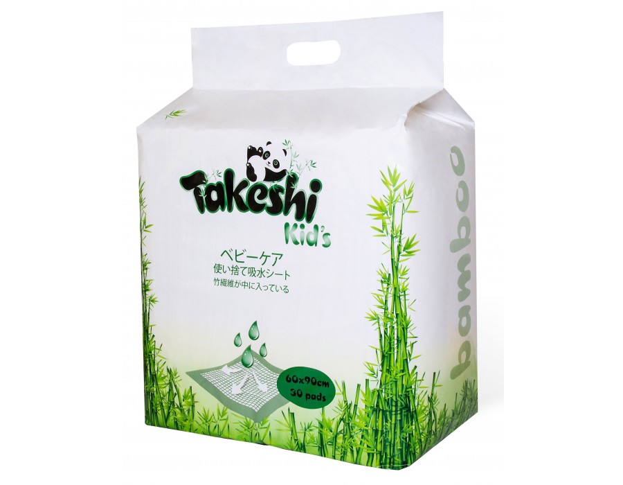 Пеленки впитывающие TAKESHI KID’S для детей бамбуковые 60*90 30 шт