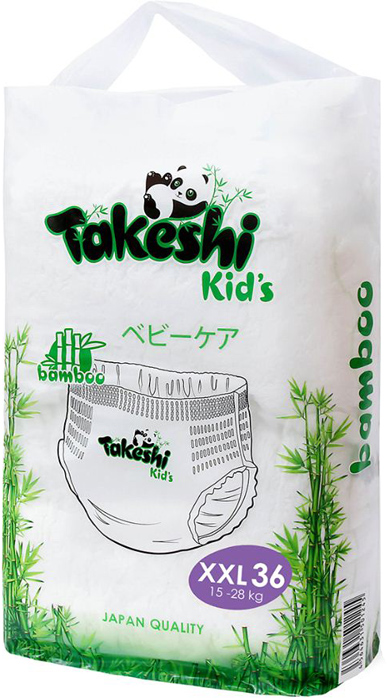 Трусики бамбуковые Takeshi Kids XХL (15-28кг), 36 шт.